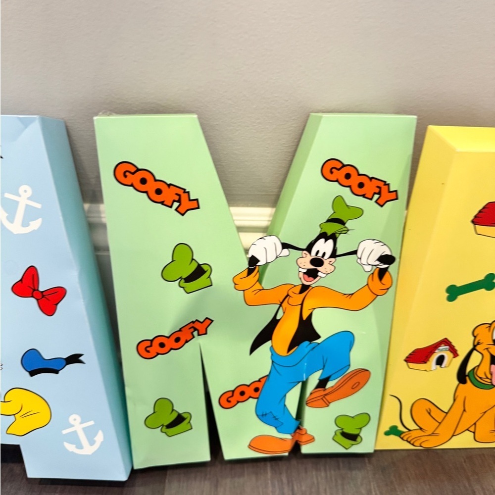 NWOT Disney Mickey Mouse Thick Cardstock Paper Multicolor Character Letter James - Picture 4 of 16